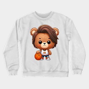 Cute Bear Who Loves Basketball Kawaii Crewneck Sweatshirt